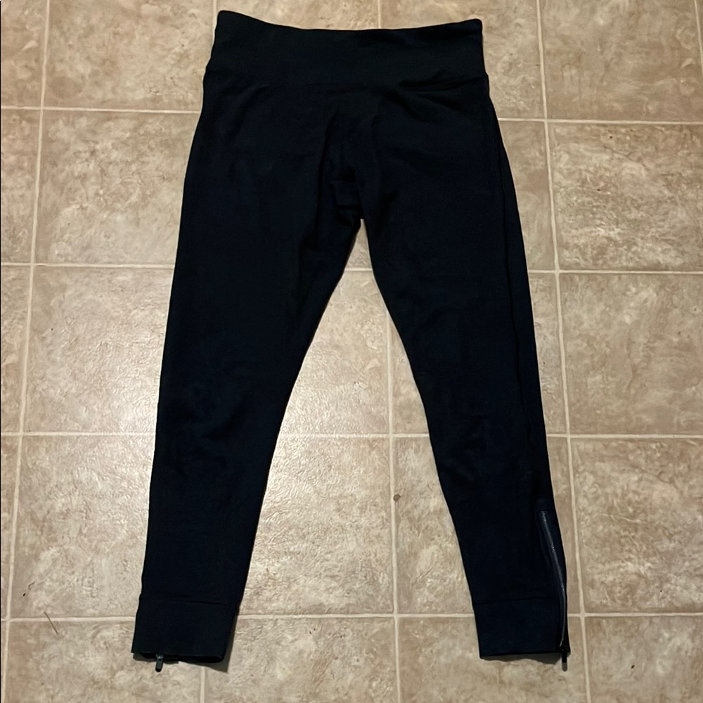 CK Calvin Klein charcoal gray zip ankle leggings